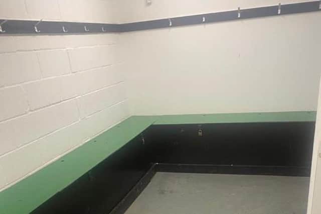 The spotless away dressing room after Pompey Academy stayed late to clear their rubbish after the win at Andover New Street