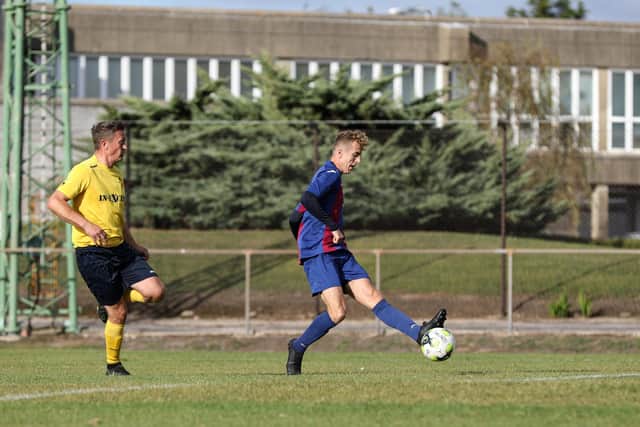 James Franklyn scores for US Portsmouth against Downton in September. The club are facing the prospect of a second successive Wessex League null and voiding after league fixtures were paused until January 18.
Picture: Chris Moorhouse.