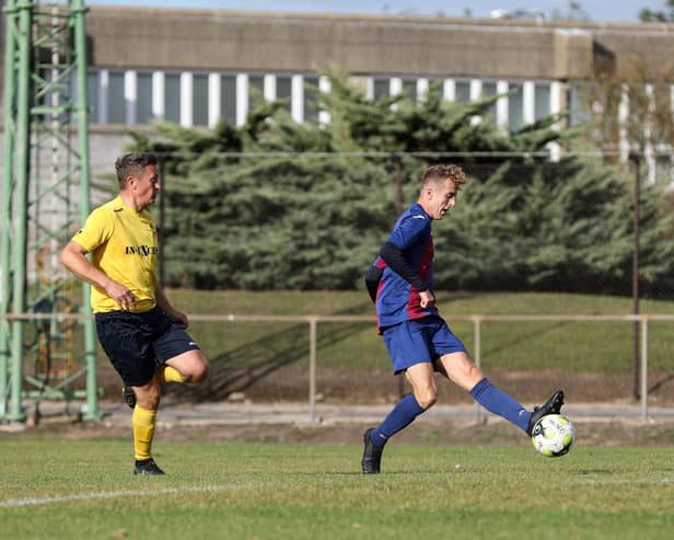 James Franklyn scores for US Portsmouth against Downton in September. The club are facing the prospect of a second successive Wessex League null and voiding after league fixtures were paused until January 18.
Picture: Chris Moorhouse.