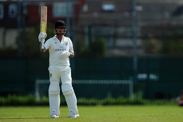 Simon Orr hit his first century for 18 years, sharing a triple century stand with Elliot Smith for Sarisbury 2nds against Ellingham.
Picture: Chris Moorhouse