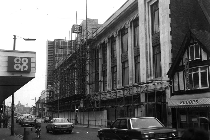The old landmark Co-op store in Fratton Road, Portsmouth, before demolition in the 1980s