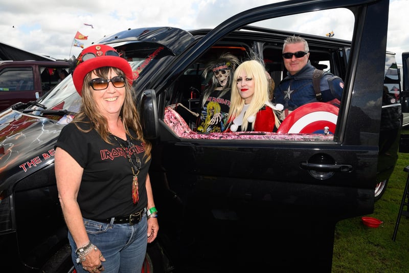 Pictured is: Helen Moore , Harley Quinn, and Captain America
Picture: Keith Woodland (060821-120)