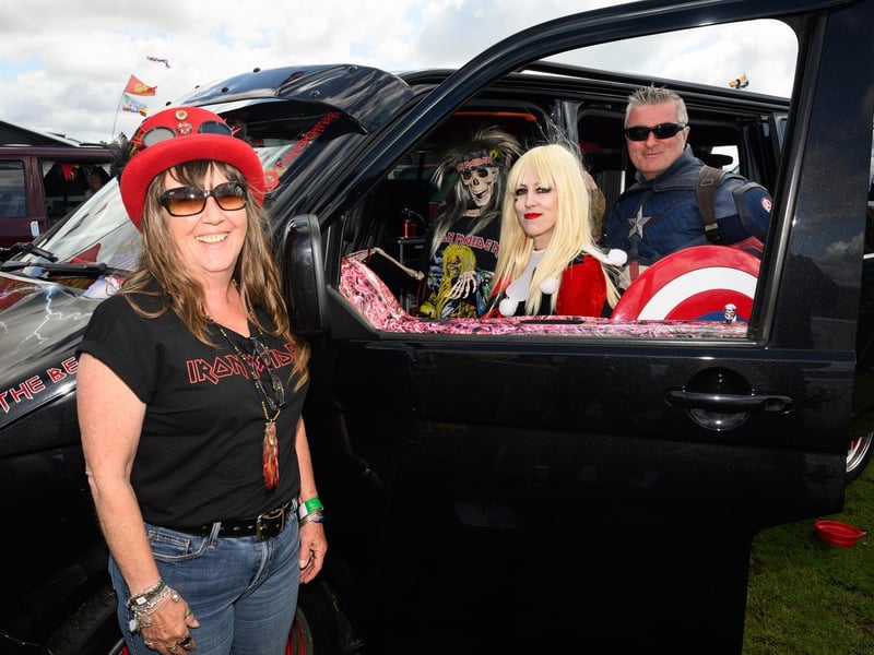 Pictured is: Helen Moore , Harley Quinn, and Captain America
Picture: Keith Woodland (060821-120)
