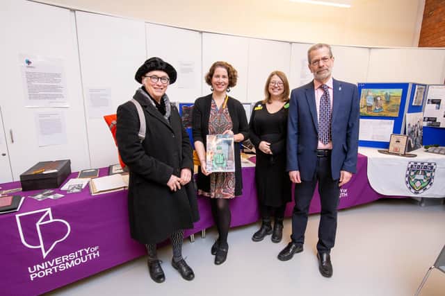 Chair of SHR Jewish Community Anna Potten, reader in literature at UOP Christine Bernerich , Felicity Wood of the D-Day Story and Peter Kammerling near the exhibition at D-Day Story
Picture: Habibur Rahman