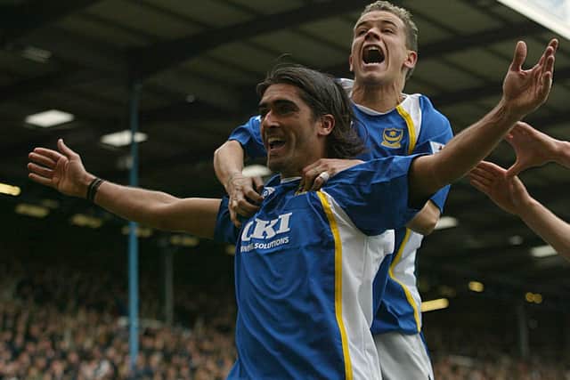 Pedro Mendes scored twice in Pompey's vital 2-1 victory over Manchester City in 2006.   Picture: Steve Wake