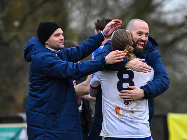 Jake Knight gets a post-game hug. Picture by Richard Murray
