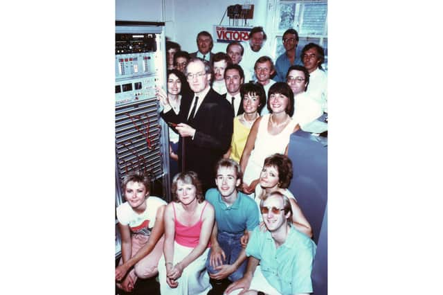 VICTORYLAND: Staff at Radio Victory the day it went off air, June 28, 1986
