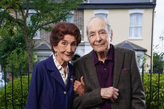 EastEnders cast members, including June Brown, who played Dot Cotton, have paid tribute to Leonard Fenton following his passing. He last appeared on the soap opera in 2019. Picture: BBC/PA Wire.