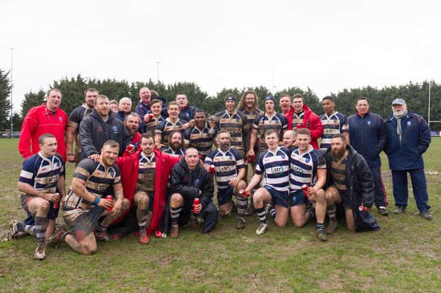 Havant celebrate after beating Bournemouth to win the 2018 Hampshire Cup. It is the only cup they have taken part in in recent years. Picture: Duncan Shepherd