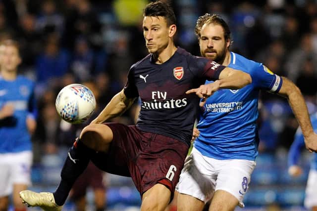 Former France international Laurent Koscielny featured for Arsenal under-21s against Pompey in December 2018. Picture: Alex Burstow/Getty Images