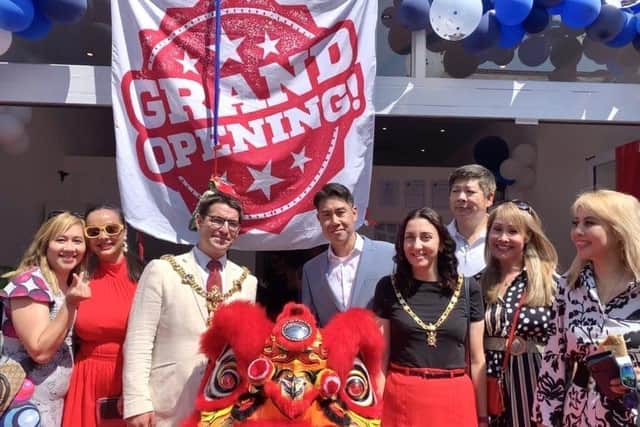 The grand opening ceremony attended by Portsmouth's lord mayor and lady mayoress.