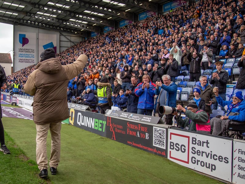 Linvoy Primus received the best reception of the afternoon as he returned to Fratton Park.