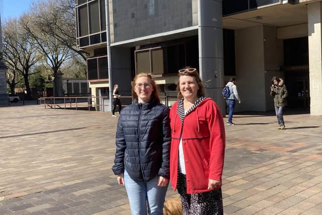 Daughter and mum Darling and Frances Duffield pay tribute to Prince Philip in Guildhall Square