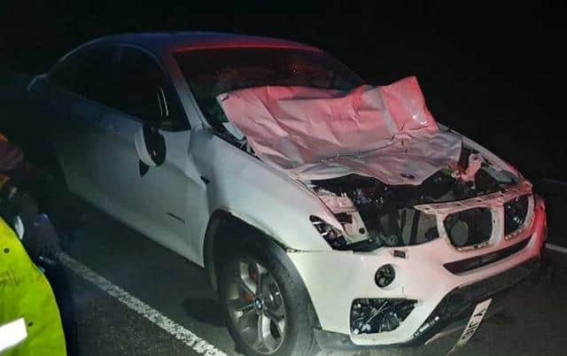 Image of damaged vehicle involved in the collision