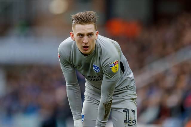 Ronan Curtis was one of the many Pompey players who went missing at Peterborough. Picture: Simon Davies