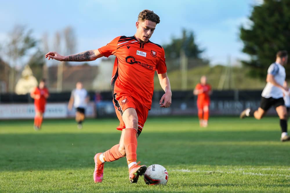 In-demand Harrison Brook in action for AFC Portchester. Picture by Nathan Lipsham.