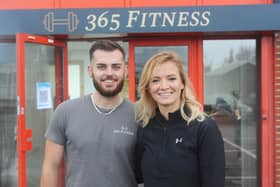 Devon Thorpe, 23, with fellow owner of 365 Fitness in Bishop's Waltham, James Corfield, 23. Devon said she was 'over the moon' after hearing the news that gyms can reopen after lockdown.
  
Picture: Sarah Standing