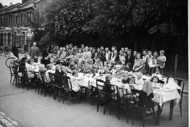 The VE Day street party in Keswick Avenue, Copnor. Everyone seems to be enjoying themselves but after six years of war it is not surprising. Picture: Stan Hore.