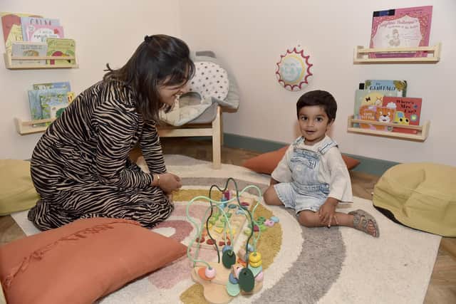 Shobana Cohli with her son Adam Amer, 2, on their first visit to the Southsea Play Cafe. Picture: Sarah Standing