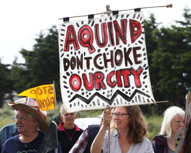 A 'Let's Stop Aquind' walking protest against Aquind in July 2021  Picture: Sam Stephenson