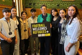 MP Flick Drummond with the Afghan women’s development team in Westminster