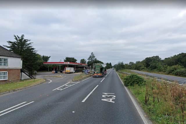 The A31 by the Rufus Stone services