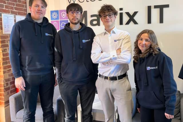 From left to right: Oliver Holden, Josh Francis, Roman Byles and Ellie Kennard