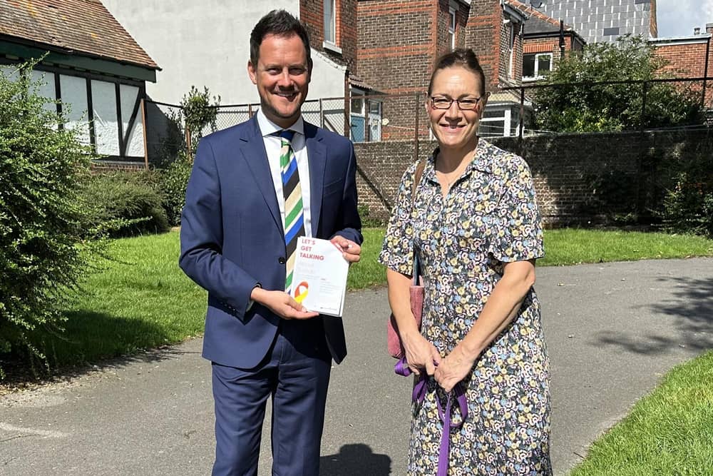 Stephen Morgan with event co-organiser Lara Kynvin