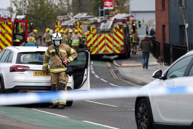 Firefighters in Goldsmiths Ave, Southsea. Picture: Chris Moorhouse (jpns 280421-19)