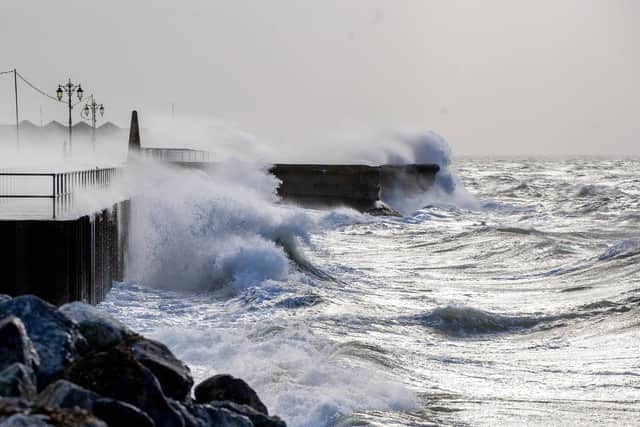 Storm Eunice in Portsmouth on Friday, February 18, 2022. Picture: Habibur Rahman
