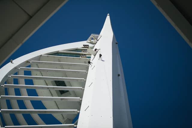 Councillor Emily Strudwick abseil