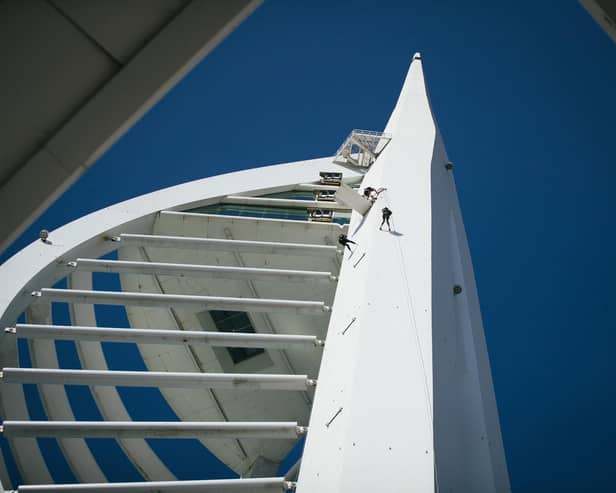 Councillor Emily Strudwick abseil