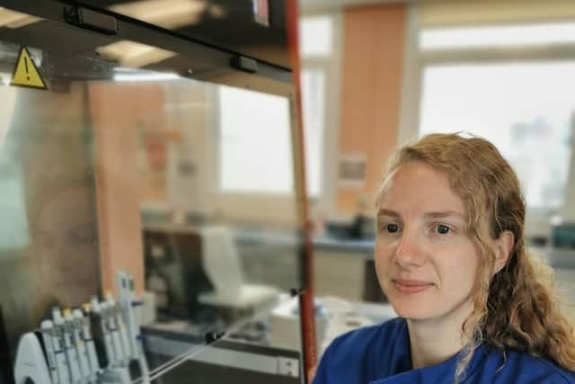 Angie Beckett, a Specialist Research Technician in the University’s Centre for Enzyme Innovation
