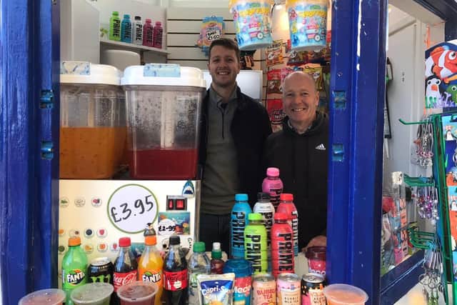 Father and son duo, Harry (left) and Kev (right) have started their business at South Parade Pier selling bubble tea.