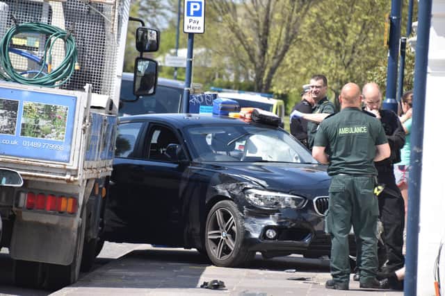 Air ambulance and emergency services at the scene of a RTC at Southsea seafront
Picture: Geoffrey Osborne