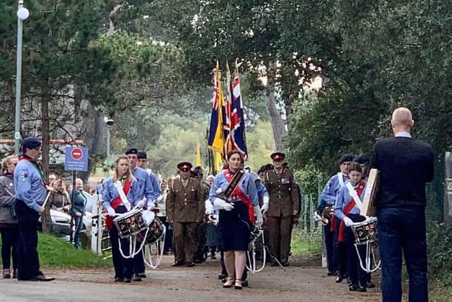 Fareham District Scout Band providing the Last Post Remembrance at Netley