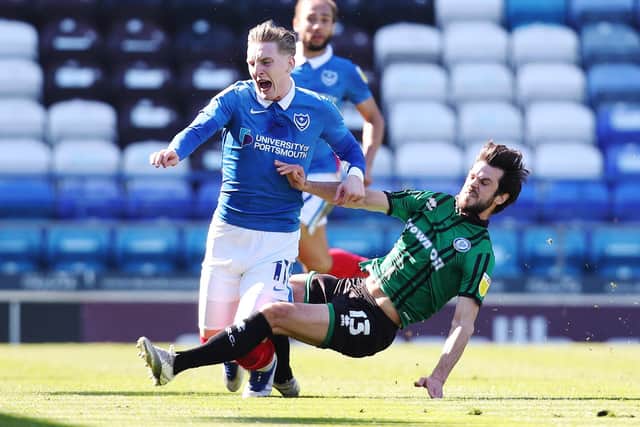 Ronan Curtis is again named up front for an unchanged Pompey side at Wigan. Picture: Joe Pepler
