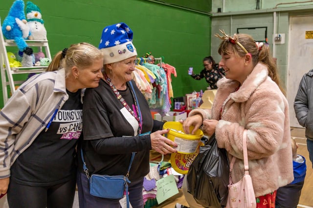 Heather Richardson at her tombola stall, raising funds for ‘Young lives vs Cancer’ in memory of her grandson Clayton Jeffery, who died aged 4 in 2013. She has raised over £10,000 in the last ten years. Picture: Mike Cooter (091223)
