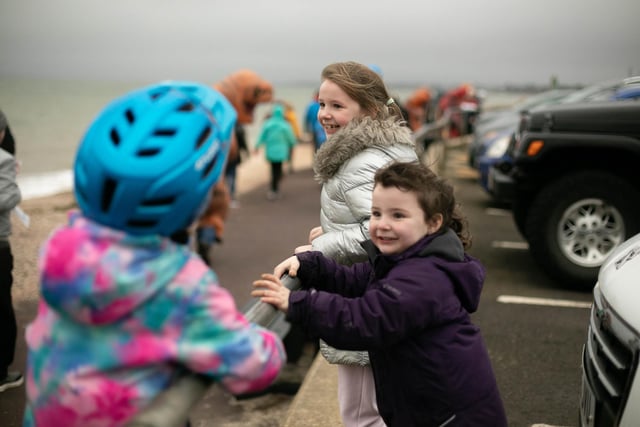 Excited children waved on the procession of dinosaurs at Lee-on-the-Solent beach on Wednesday, January 31.