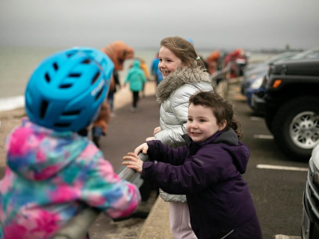 Excited children waved on the procession of dinosaurs at Lee-on-the-Solent beach on Wednesday, January 31.