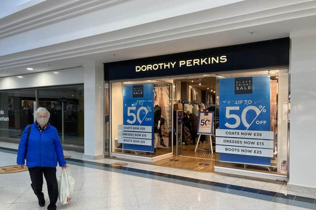 Dorothy Perkins in Fareham Shopping Centre in December 2020 