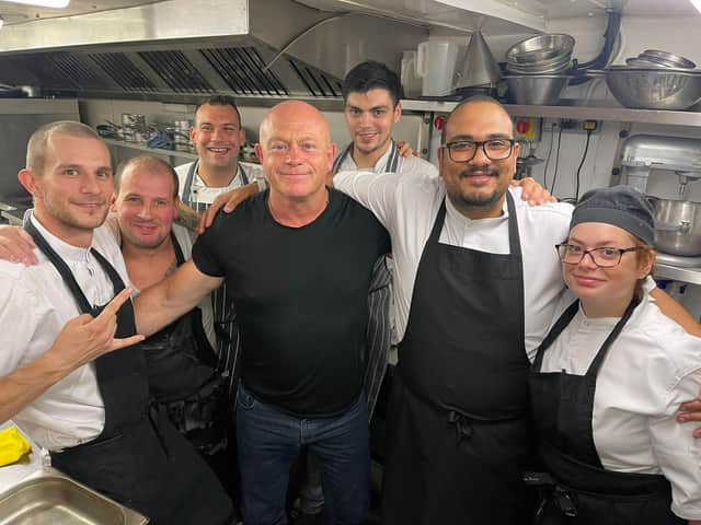 Ross Kemp with the team from Becketts in Southsea