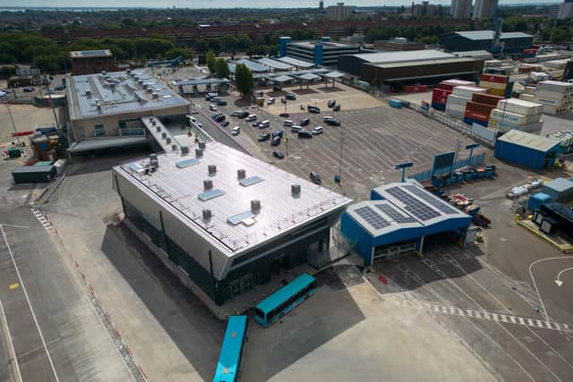The new terminal at Portsmouth International Port. Picture: Finnbarr Webster/Getty Images.
