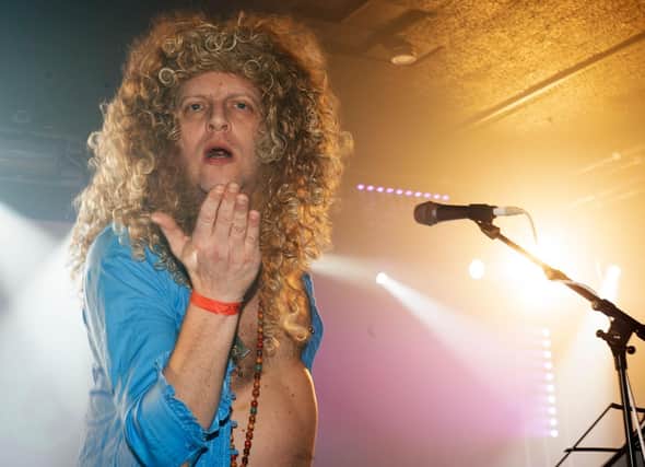 Rusty Sheriff as Robert Plant singing Slade at The Christmas Covers gig, February 2022 (delayed by Covid). Picture by Paul Windsor