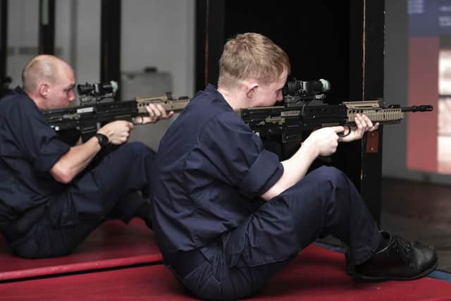 Phase 1.5 Trainees use the DCCT range at HMS Excellent.