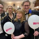 GENEROSITY: TV celebrity Reverend Kate Bottley, front centre, was guest speaker.