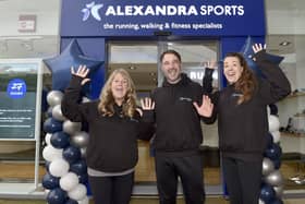Alexandra Sports have opened their shop at 1000 Lakeside, North Harbour, Portsmouth   Pictured is: (l-r) Dawn Taylor, managing director, Sam Broad, buyer and sales manager and Emma-Leigh Harrison, manager.   Picture: Sarah Standing (211124-6176)