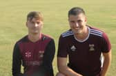 Morgan Frost, left, and Andrew Martin put on 70 for Fareham & Crofton's last wicket in their first SPL victory of 2023. Picture by Mike Vimpany