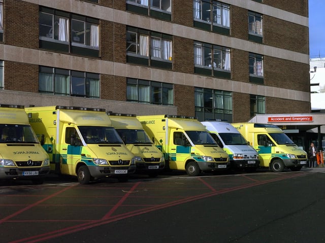 The Accident & Emergency Department entrance to Queen Alexandra Hospital at Cosham, Portsmouth in 2007.
