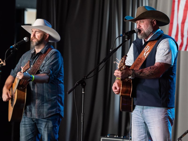 Dusty Moats and Jesse Jennings perform at Country on the Coast 2024.